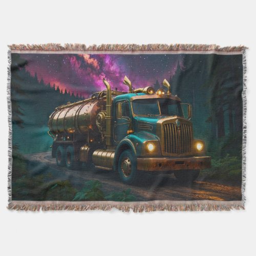 Steampunk Tanker Truck Throw Blanket