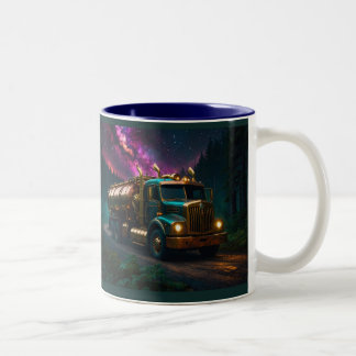 Steampunk Tanker Truck Two-Tone Coffee Mug