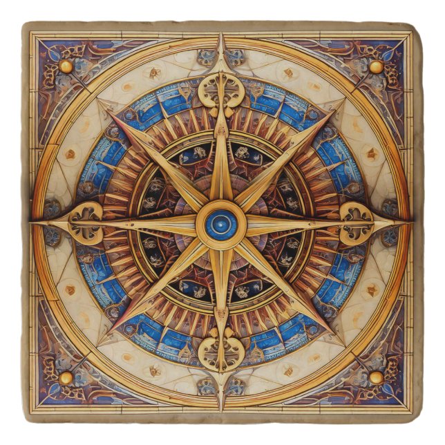Steampunk Tarot Star Pattern#1 ID1081 Trivet (Front)