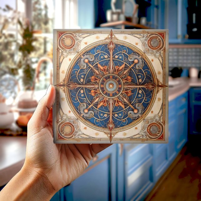 Steampunk Tarot Star Pattern#2 ID1081 Ceramic Tile (Creator Uploaded)