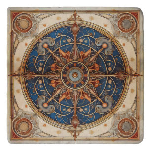 Steampunk Tarot Star Pattern#2 ID1081 Trivet