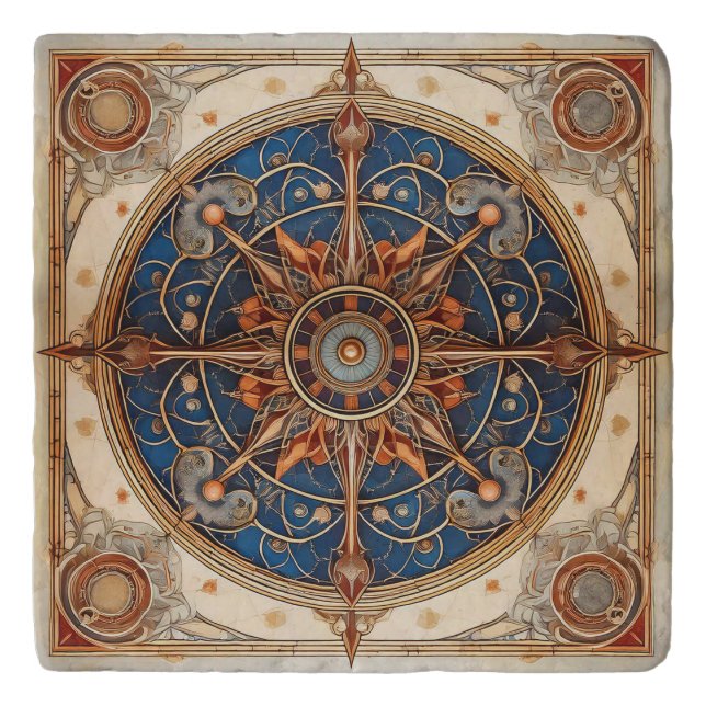 Steampunk Tarot Star Pattern#2 ID1081 Trivet (Front)