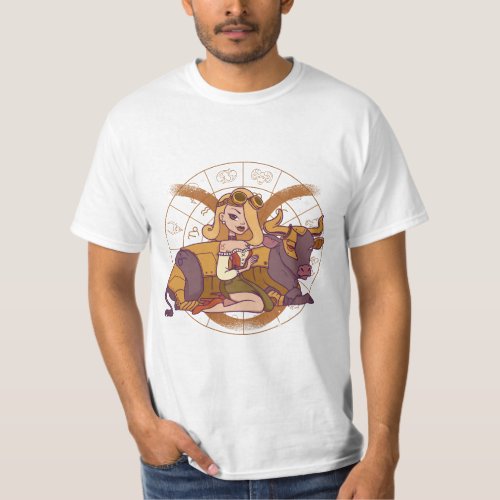 STEAMPUNK TAURUS PIN UP GIRL TAURUS ZODIAC SIGN  T_Shirt