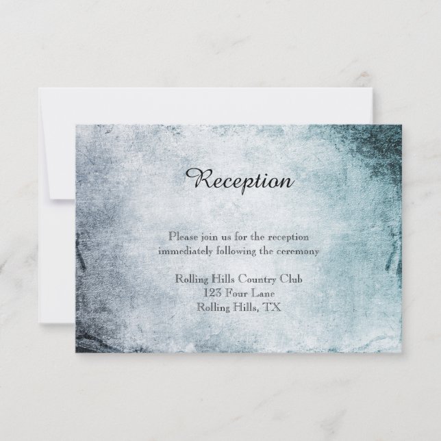 Steampunk Teal Heart Wedding Reception Invitation (Front)
