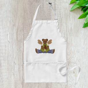 Steampunk Teddy Bear with Fairy Wings Adult Apron
