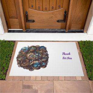 Steampunk Thank You Fantasy Welcome Doormat