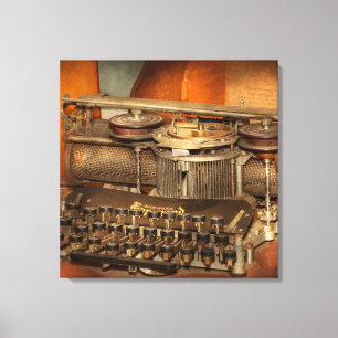 Steampunk - The history of typing Canvas Print