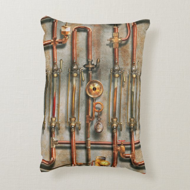 Steampunk - The lubrication manifold Accent Pillow (Back(Vertical))