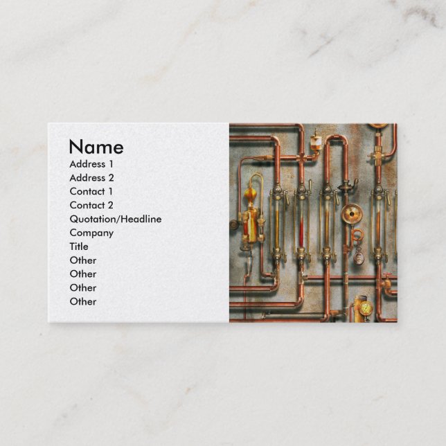 Steampunk - The lubrication manifold Business Card (Front)