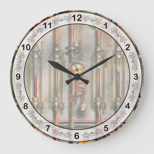 Steampunk _ The lubrication manifold Large Clock