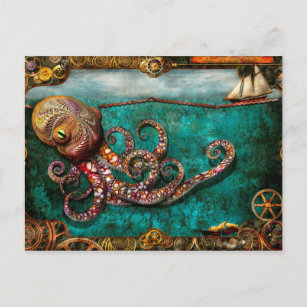 Steampunk - The tale of the Kraken Postcard