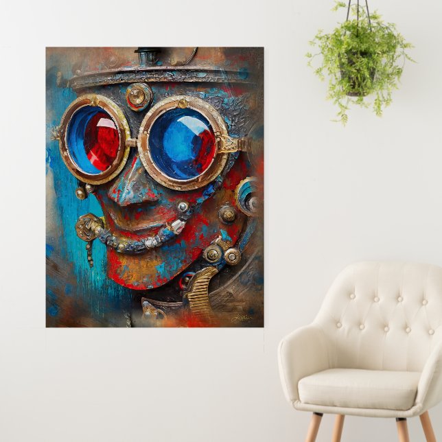 Steampunk The Tin Man Portrait Foam Board (In Situ (Wall))