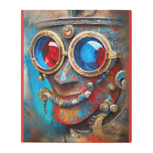 Steampunk The Tin Man Portrait Metal Print