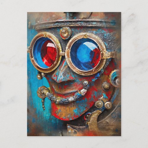 Steampunk The Tin Man Portrait Postcard