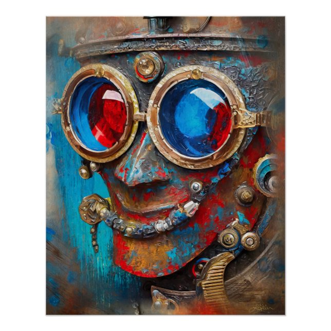 Steampunk The Tin Man Portrait Poster (Front)