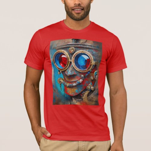 Steampunk The Tin Man Portrait T_Shirt