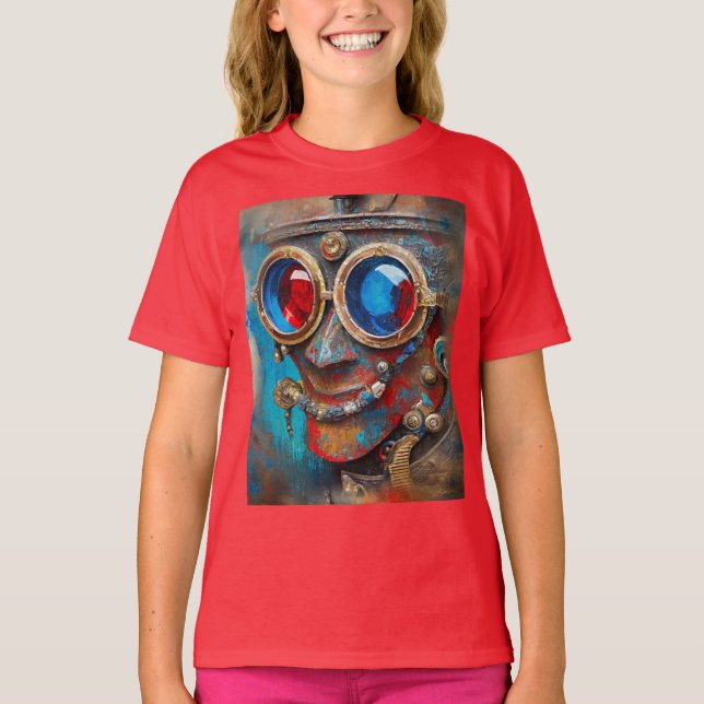 Steampunk The Tin Man Portrait T-Shirt (Front)