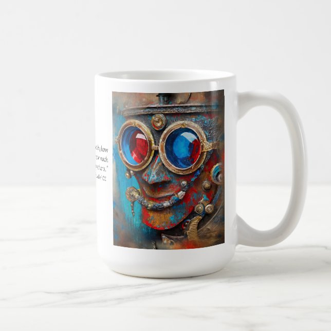 Steampunk The Tin Man Portrait with Quote Coffee Mug (Right)