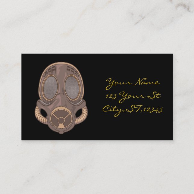 Steampunk Theme Gas Mask Thunder_Cove Business Card (Front)