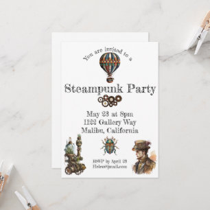 Steampunk Theme Invitation