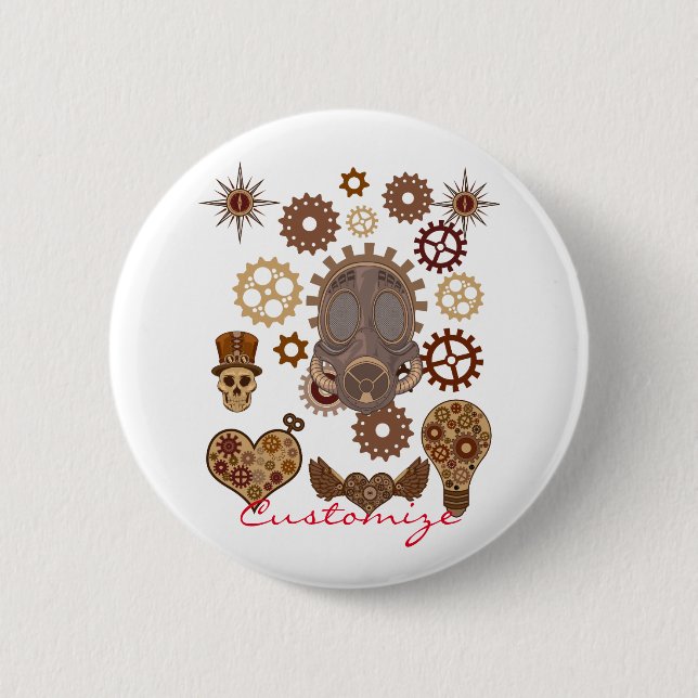Steampunk Theme Thunder_Cove Button (Front)
