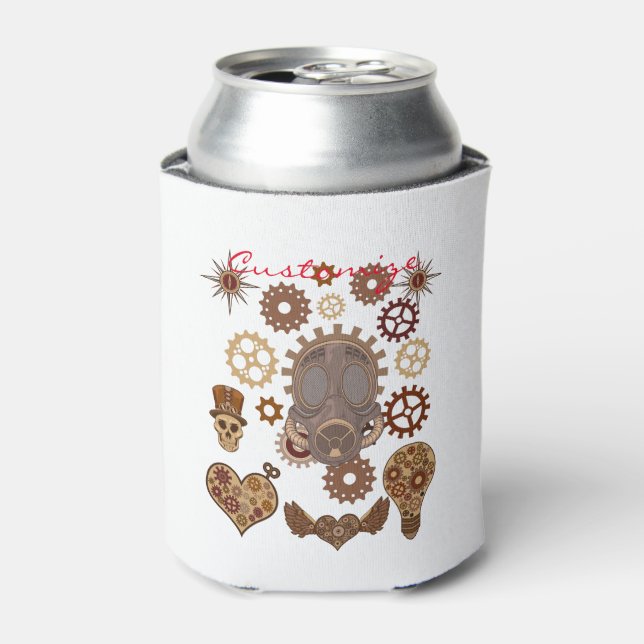 Steampunk Theme Thunder_Cove Can Cooler (Can Front)