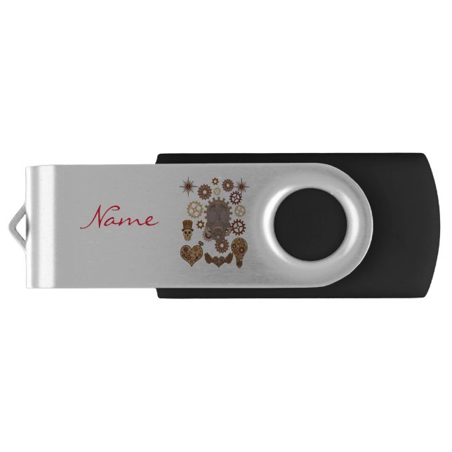 Steampunk Theme Thunder_Cove Flash Drive (Back)