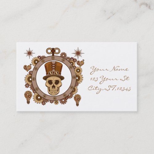 Steampunk Theme Top Hat Skull Thunder_Cove Business Card