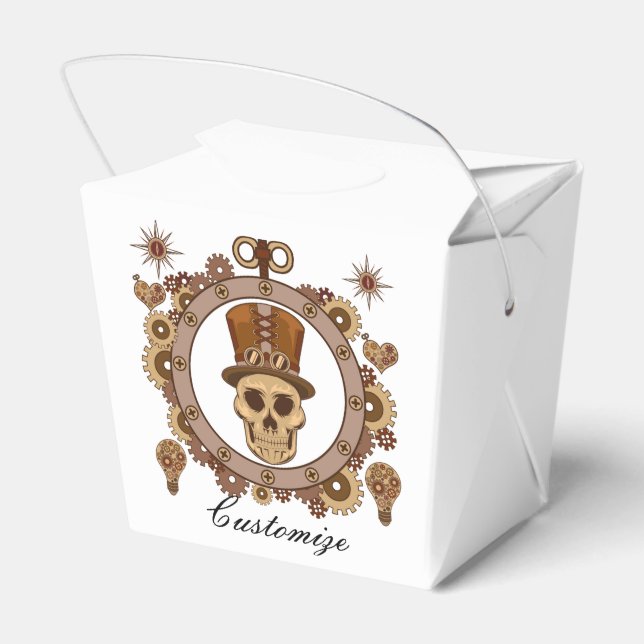 Steampunk Theme Top Hat Skull Thunder_Cove Favor Boxes (Back Side)