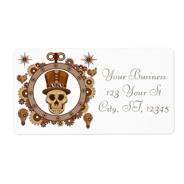 Steampunk Theme Top Hat Skull Thunder_Cove Label (Front)