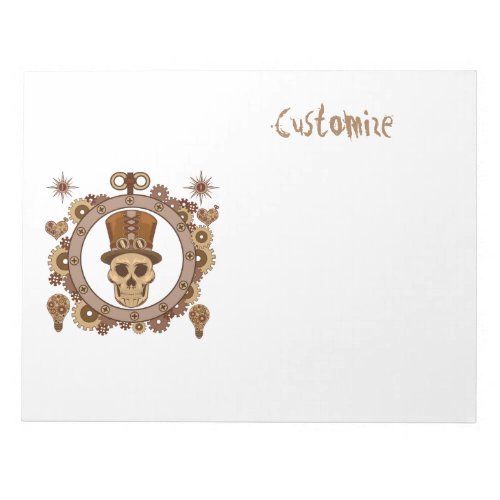 Steampunk Theme Top Hat Skull Thunder_Cove  Notepad