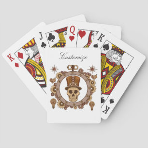 Steampunk Theme Top Hat Skull Thunder_Cove Poker Cards