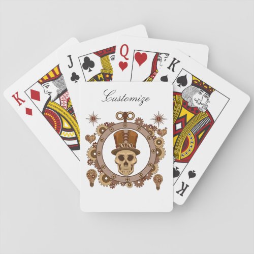 Steampunk Theme Top Hat Skull Thunder_Cove Poker Cards