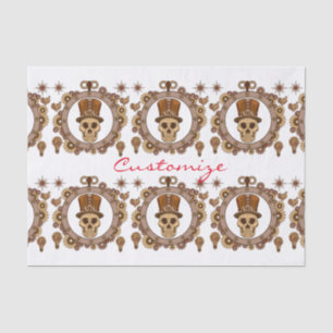 Steampunk Theme Top Hat Skull Thunder_Cove Tissue Paper