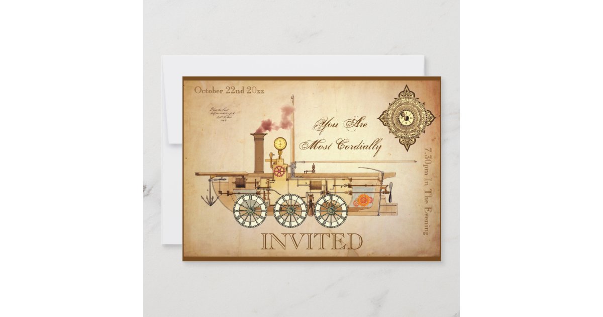 Steampunk Themed Party Invitation | Zazzle