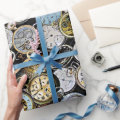 Steampunk Themed Pocket Watches, Gears, Clocks Wrapping Paper | Zazzle