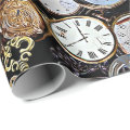 Steampunk Themed Pocket Watches, Gears, Clocks Wrapping Paper | Zazzle
