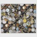 Steampunk Themed Pocket Watches, Gears, Clocks Wrapping Paper | Zazzle