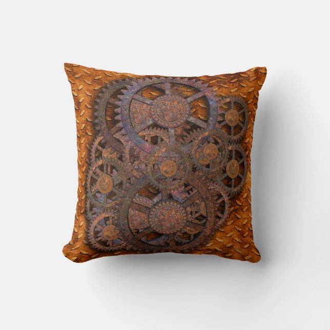 Steampunk Throw Pillow (Front)