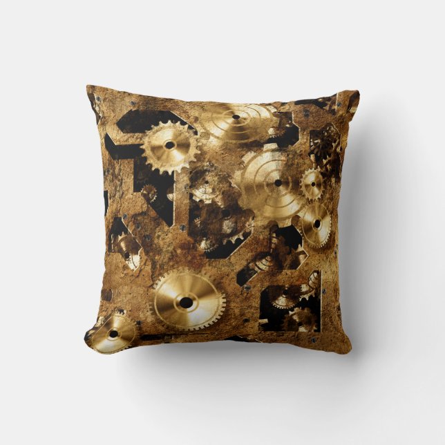 Steampunk Throw Pillow (Front)