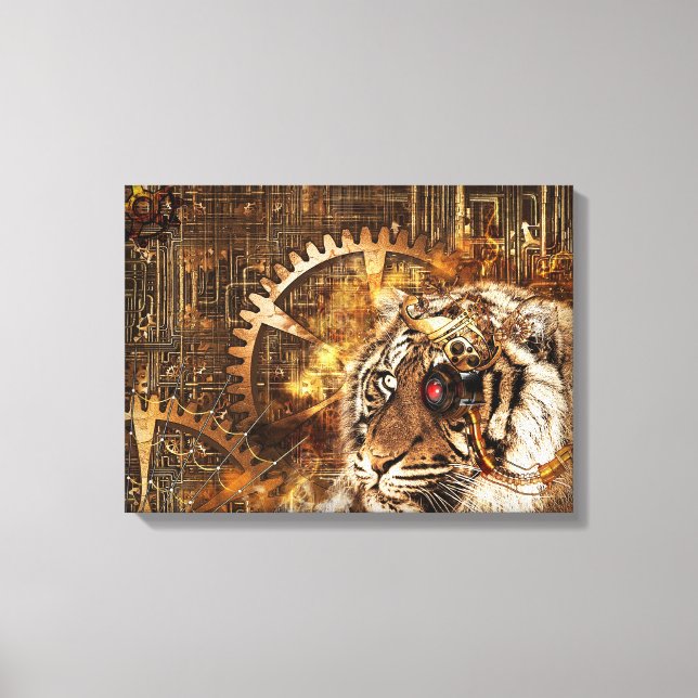 Steampunk Tiger Canvas Print (Front)