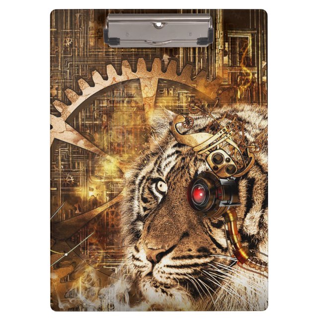 Steampunk Tiger Clipboard (Front)
