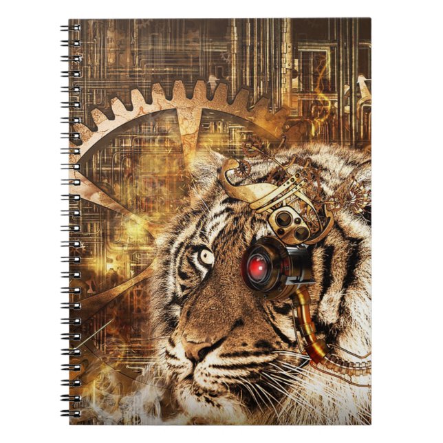 Steampunk Tiger Notebook (Front)