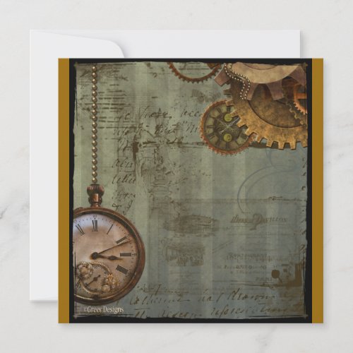 Steampunk Time Machine Custom Invitation