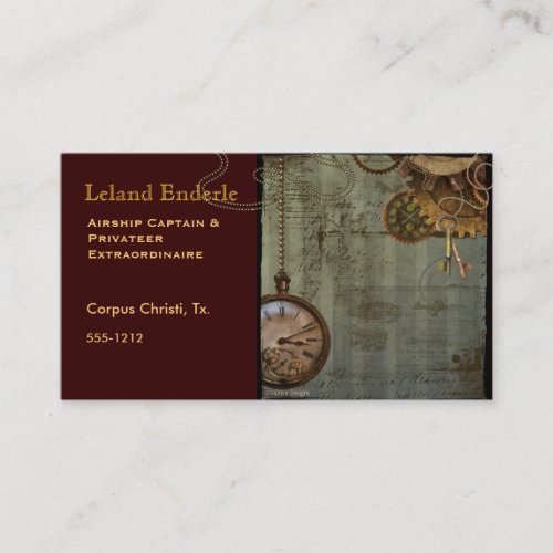Steampunk Time Machine Business Profile Cards Business Card