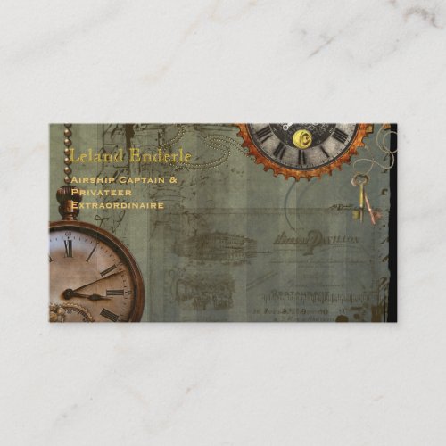 Steampunk Time Machine Business Profile Cards