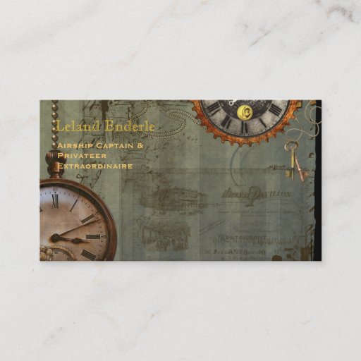 Customizable Steampunk Time Machine Business Profile Cards Business Cards