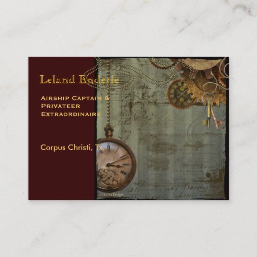 Customizable Steampunk Time Machine Business Profile Cards Business Card
