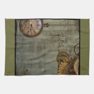 Steampunk Time Machine Kitchen Towel