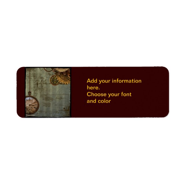 Steampunk Time Machine Labels (Front)